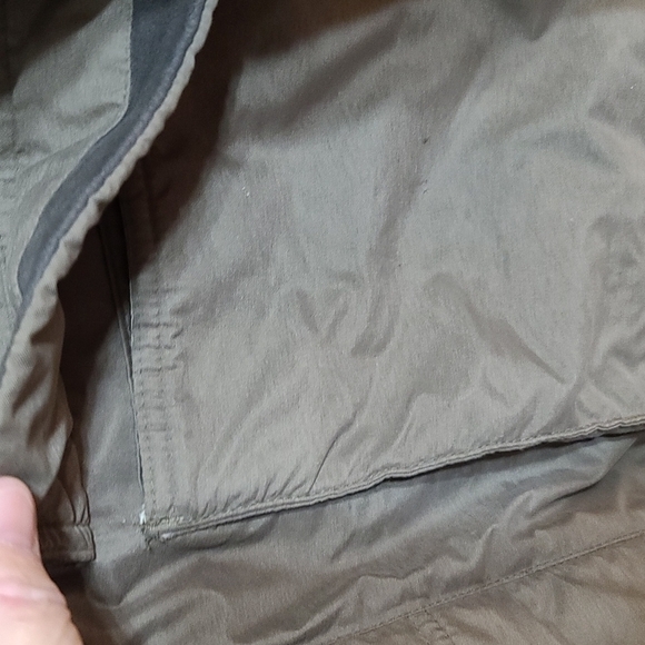 Members Only Men's Winter Coat KHAKI GREEN Snaps/Zips Quilted Lining Size XL EUC - Picture 4 of 12